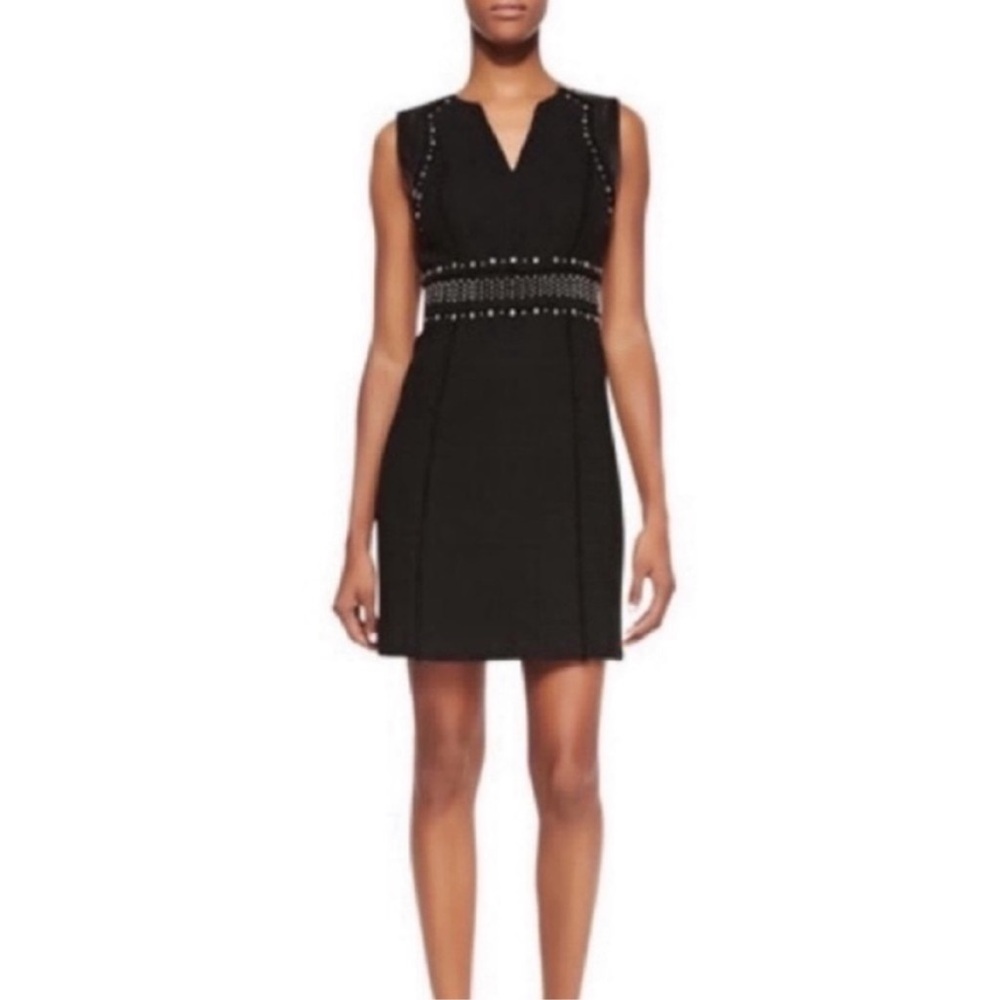 Rebecca Taylor Black Studded Tweed Dress